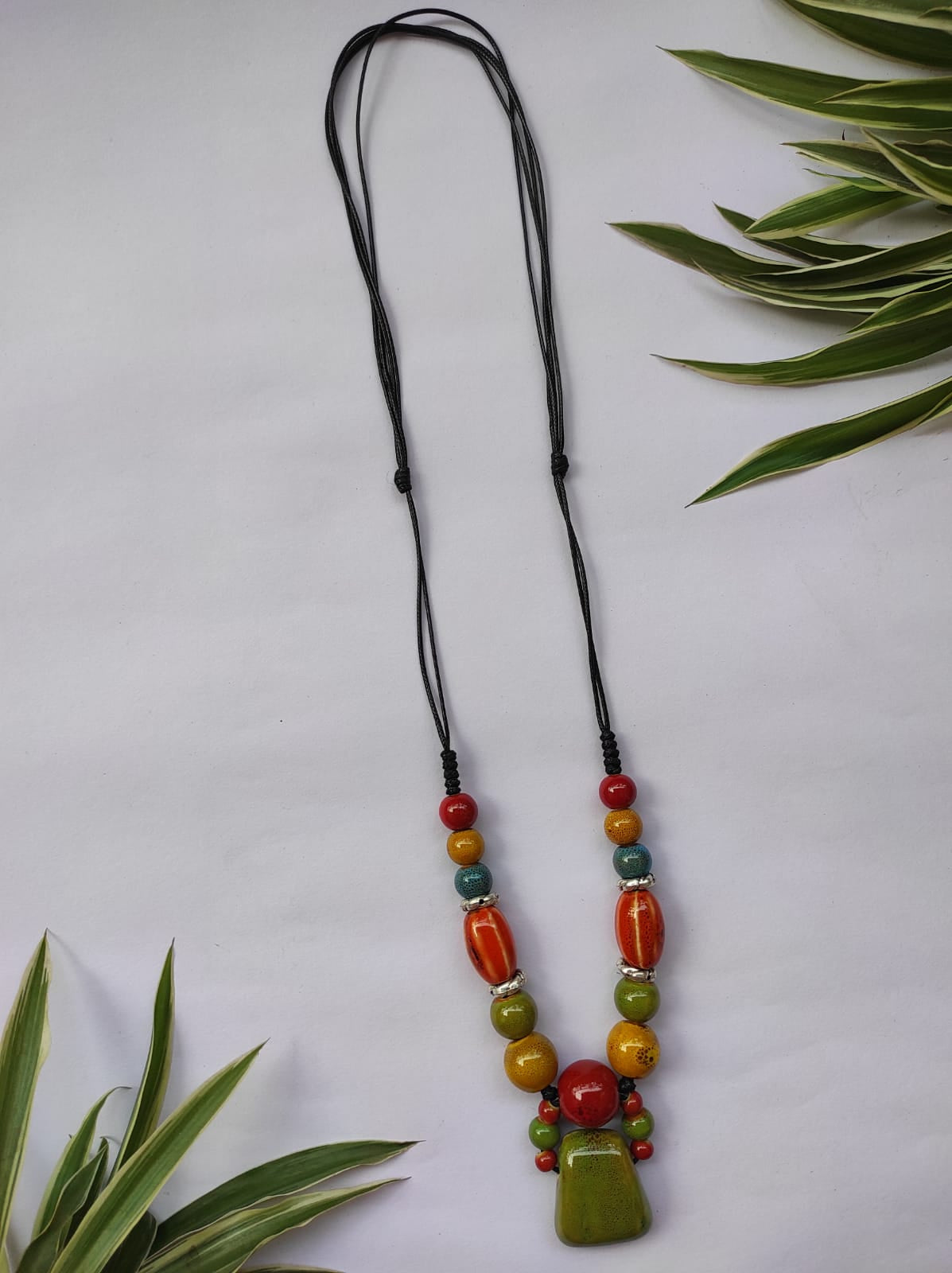 Ceramic beads neckpiece