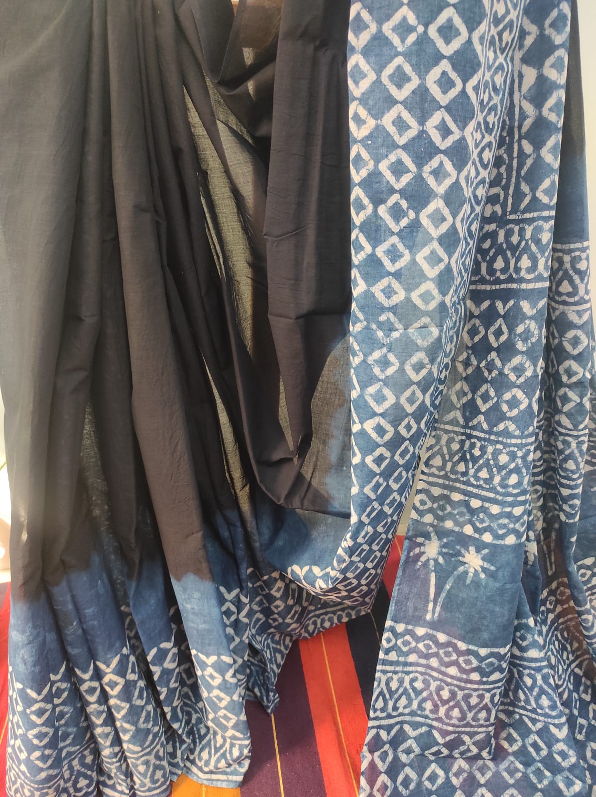 Hand block print saree