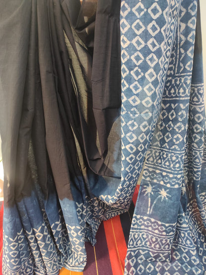 Hand block print saree