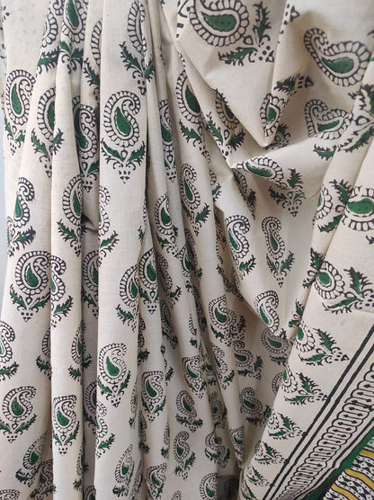 Hand block print saree