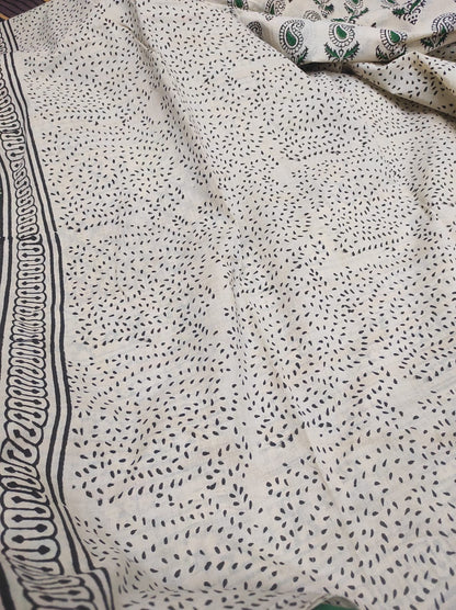 Hand block print saree