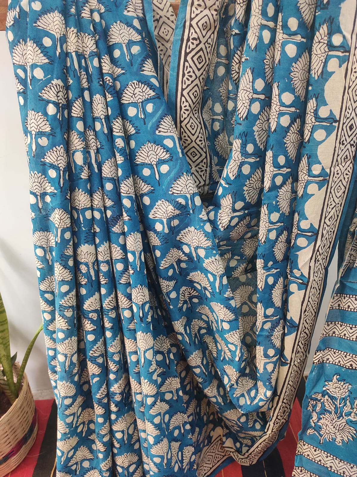 Hand block print saree