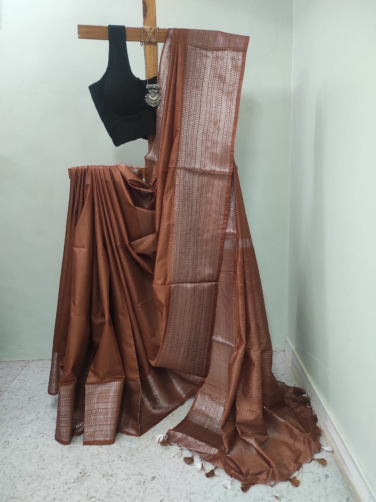 Cotton silk jari border saree