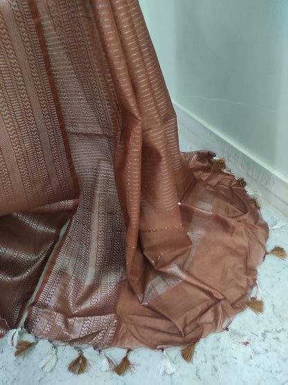 Cotton silk jari border saree