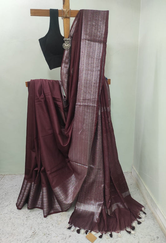 Cotton silk jari border saree