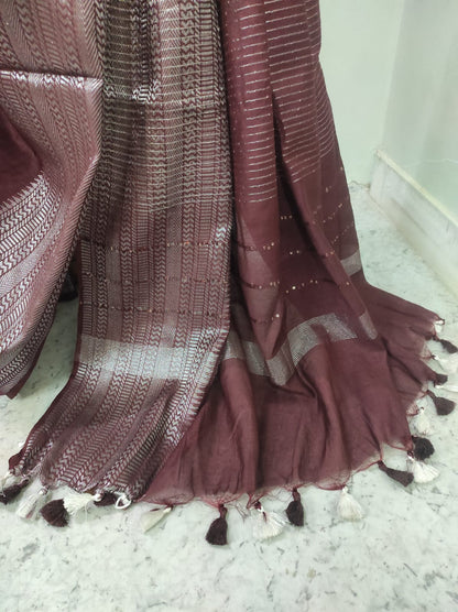 Cotton silk jari border saree