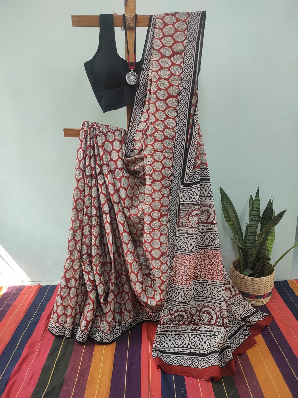 Hand block print saree