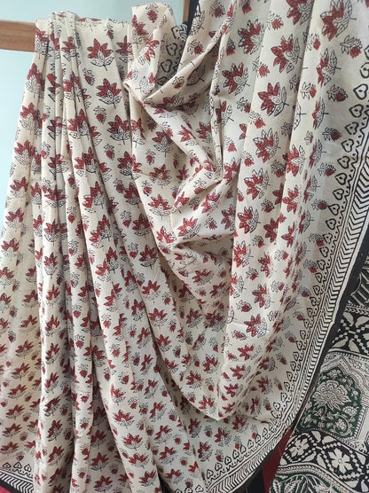 Hand block print saree