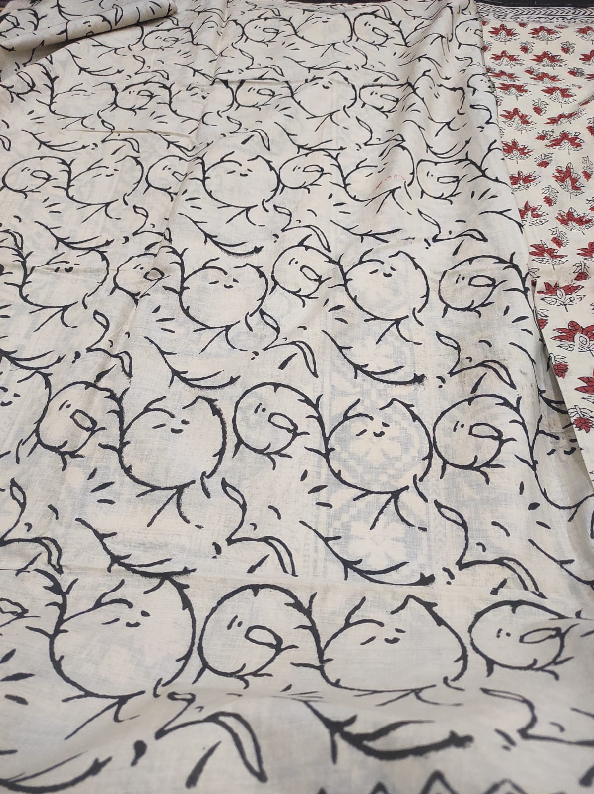Hand block print saree