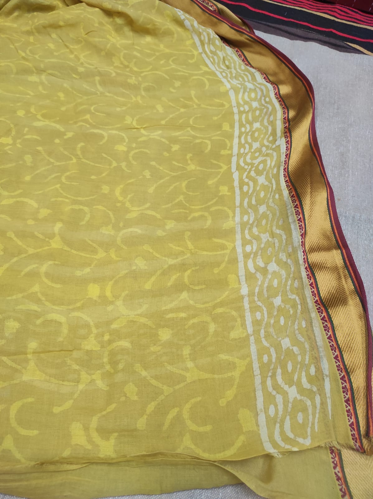 Hand block print saree