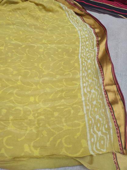 Hand block print saree