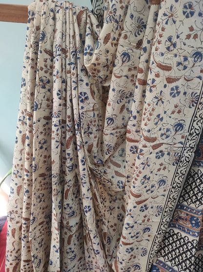 Hand block print saree
