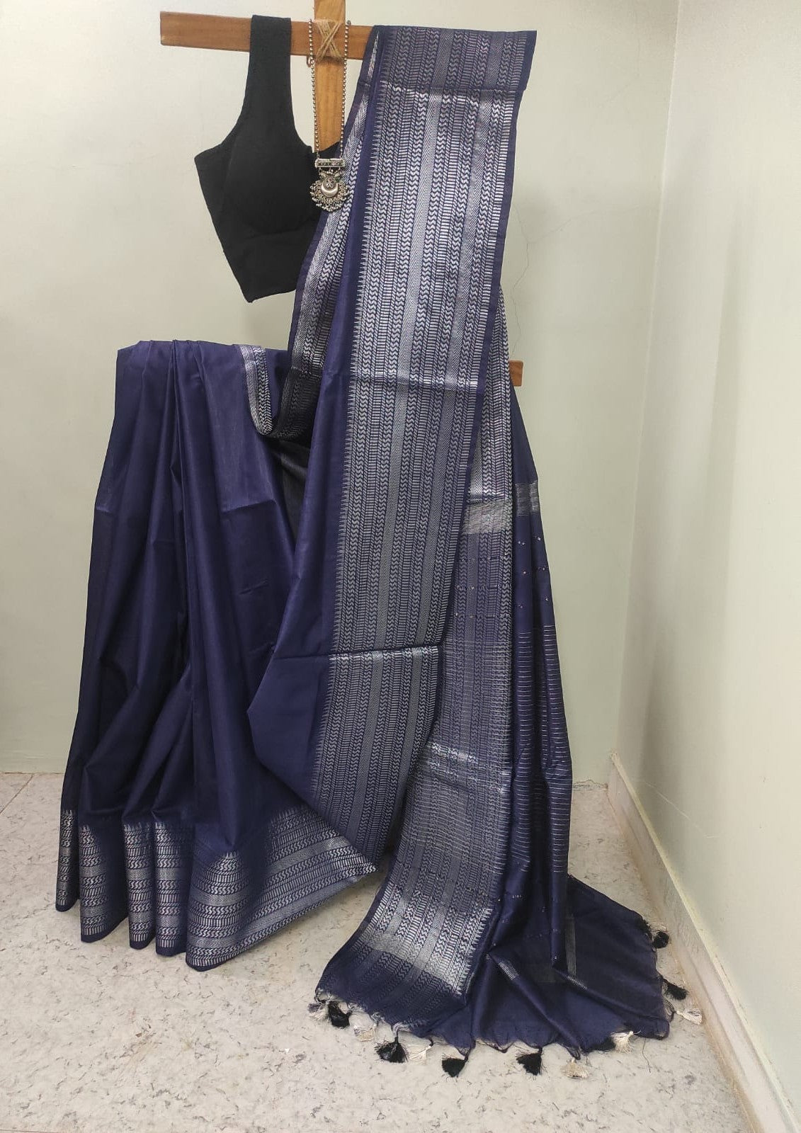 Cotton silk jari border saree