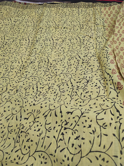 Hand block print saree