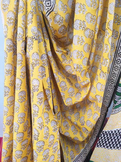 Hand block print saree